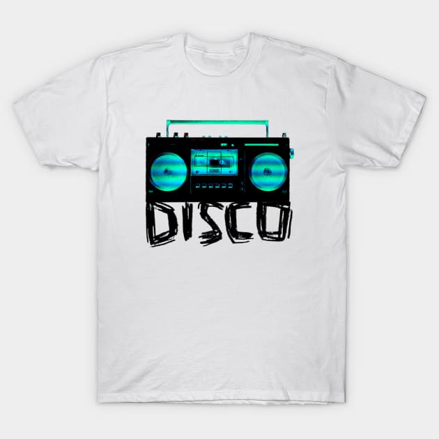 Music Vintage Disco Radio for Disco Party T-Shirt by badlydrawnbabe